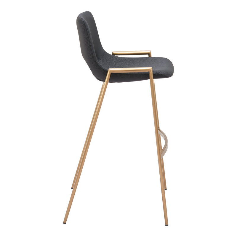 Zuo Desi 109555 Barstool - Black & Gold IMAGE 2