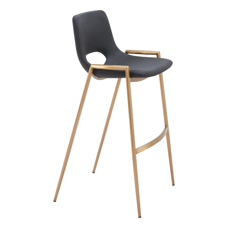 Zuo Desi 109555 Barstool - Black & Gold IMAGE 6