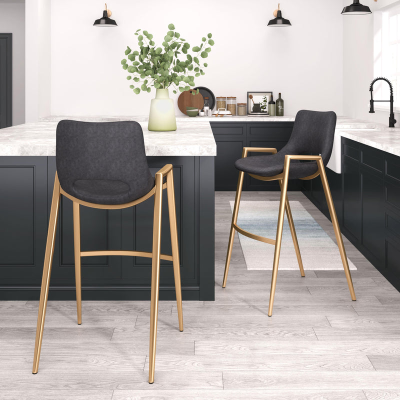 Zuo Desi 109555 Barstool - Black & Gold IMAGE 8