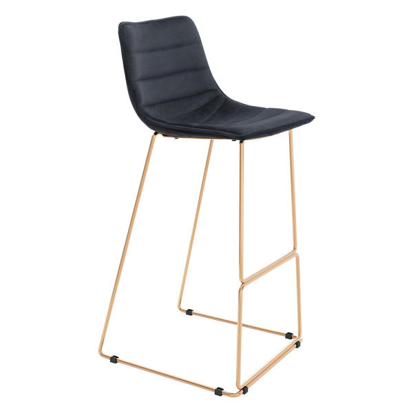 Zuo Adele 109503 Barstool - Black & Gold IMAGE 1