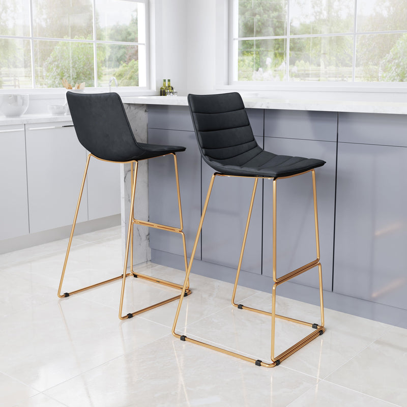 Zuo Adele 109503 Barstool - Black & Gold IMAGE 8