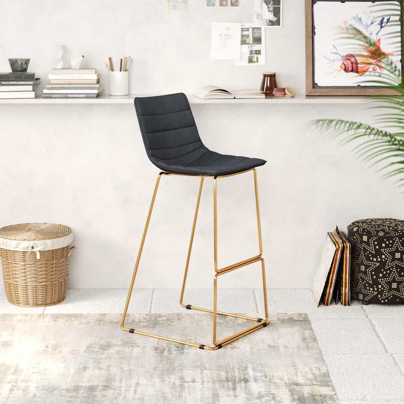 Zuo Adele 109503 Barstool - Black & Gold IMAGE 9