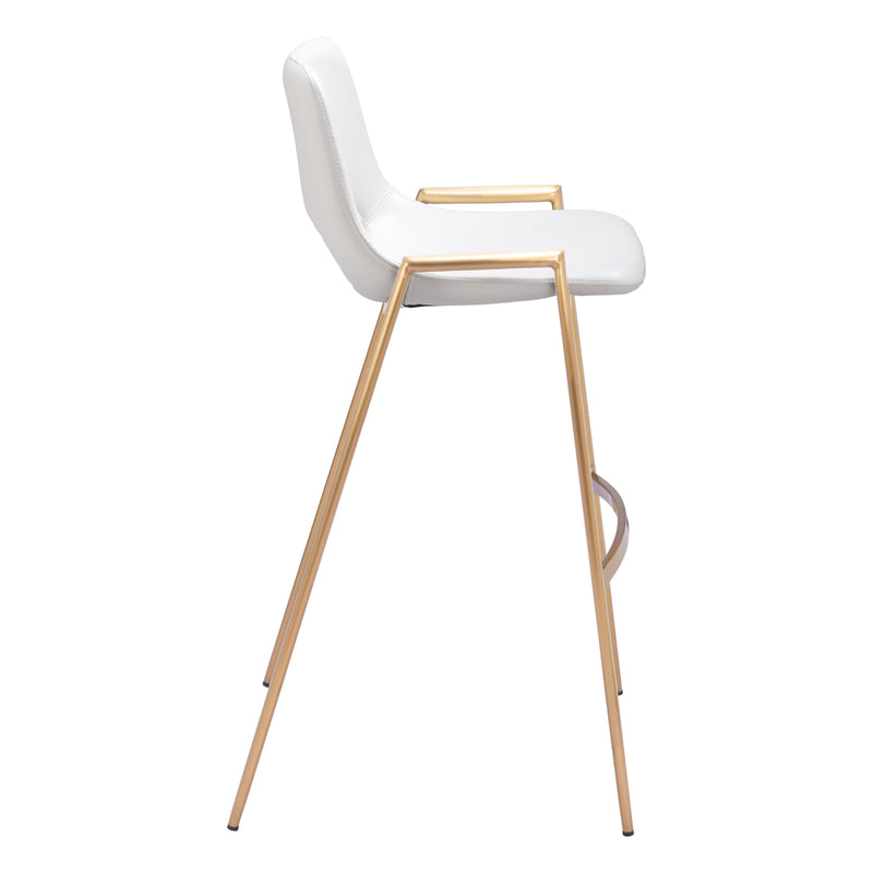 Zuo Desi 109556 Barstool - White & Gold IMAGE 2