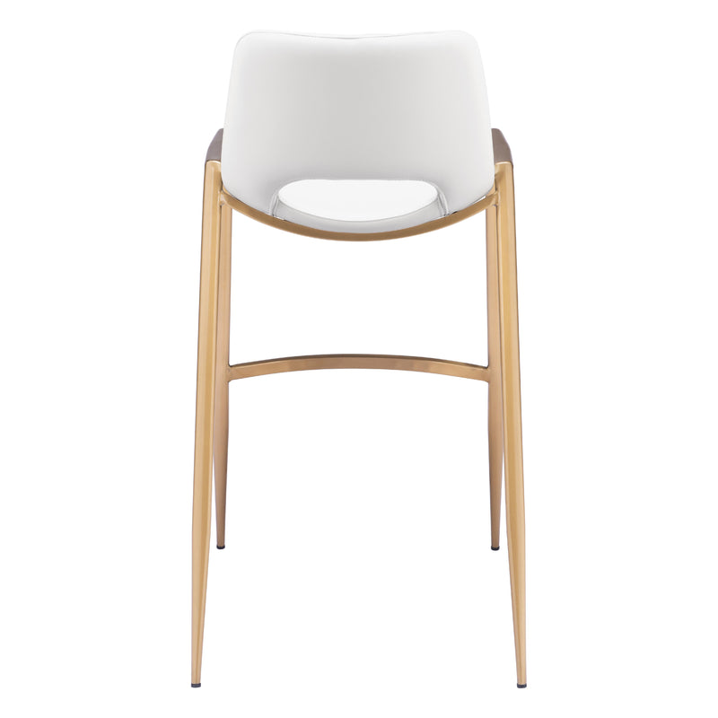 Zuo Desi 109556 Barstool - White & Gold IMAGE 4
