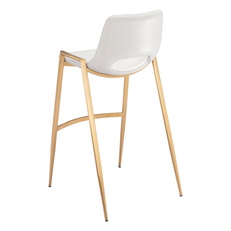 Zuo Desi 109556 Barstool - White & Gold IMAGE 5