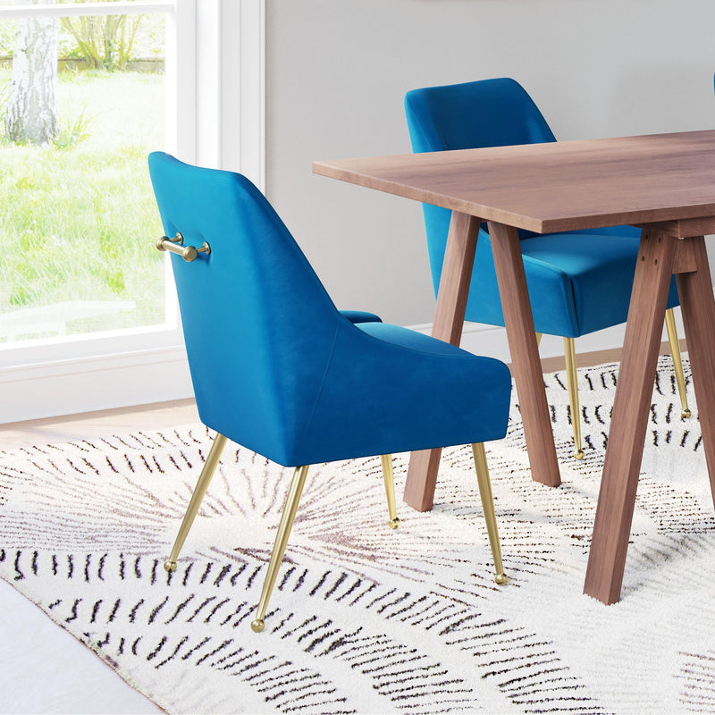 Zuo Maxine 109715 Dining Chair - Navy Blue & Gold IMAGE 9