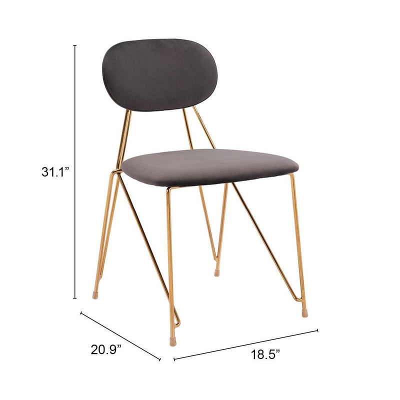 Zuo Georges 109661 Dining Chair - Grey & Gold IMAGE 10