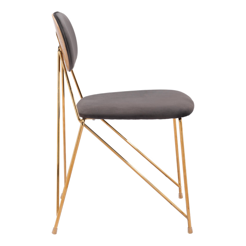 Zuo Georges 109661 Dining Chair - Grey & Gold IMAGE 2