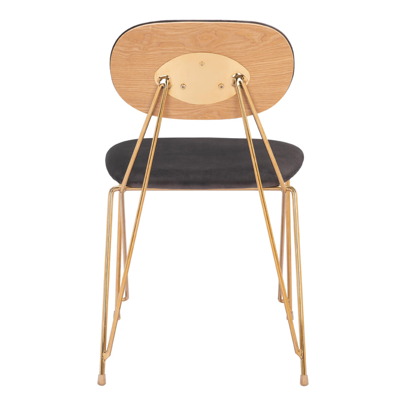 Zuo Georges 109661 Dining Chair - Grey & Gold IMAGE 4