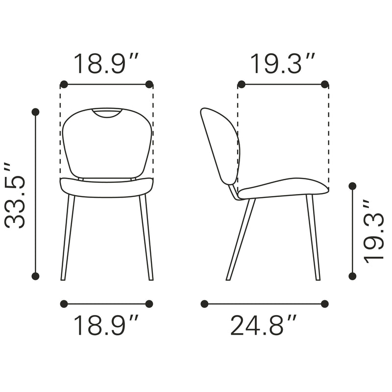 Zuo Terrence 109337 Dining Chair - Vintage Brown IMAGE 12