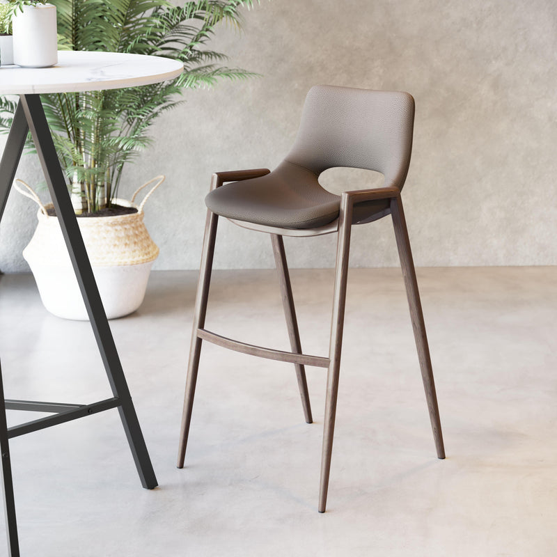 Zuo Desi 109734 Barstool - Brown & Walnut IMAGE 7