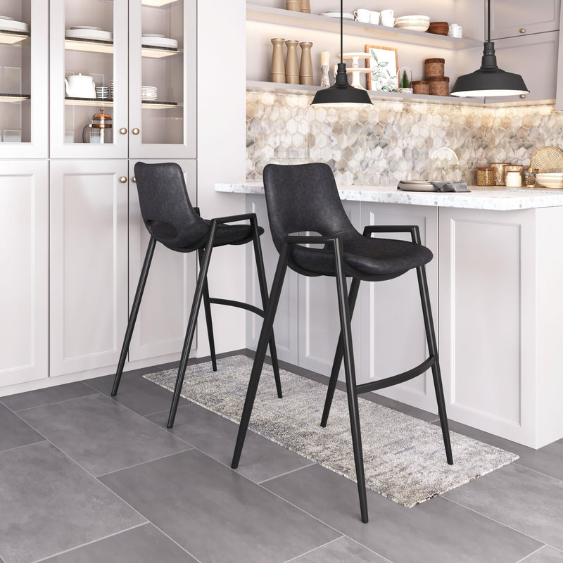 Zuo Desi 109540 Barstool - Black IMAGE 8