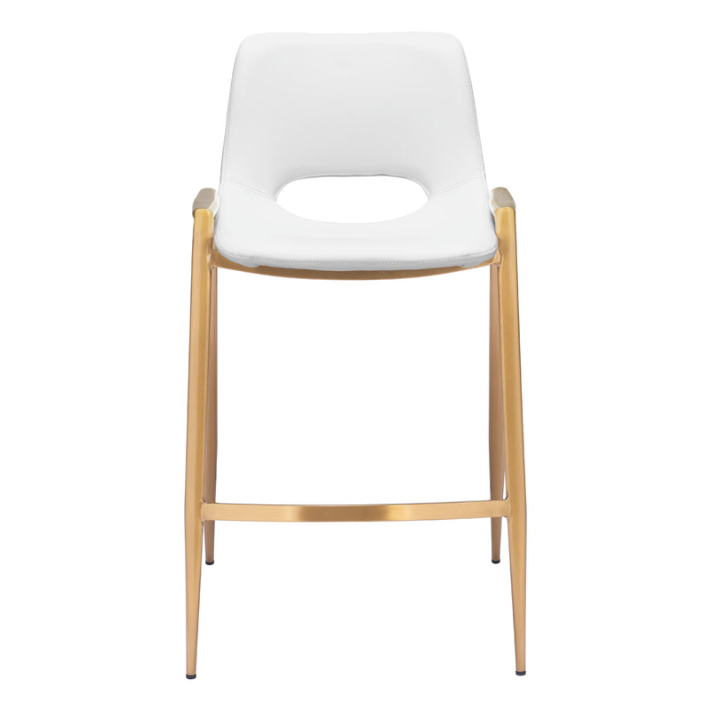 Zuo Desi 109553 Counter Stool - White & Gold IMAGE 3