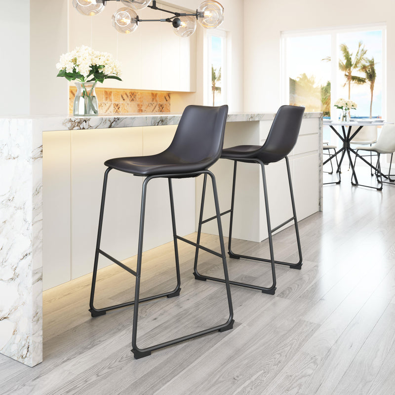 Zuo Smart 109650 Barstool - Black IMAGE 9