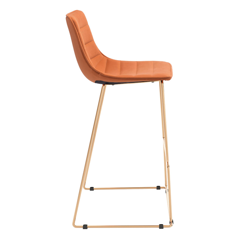 Zuo Adele 109502 Barstool - Orange & Gold IMAGE 2