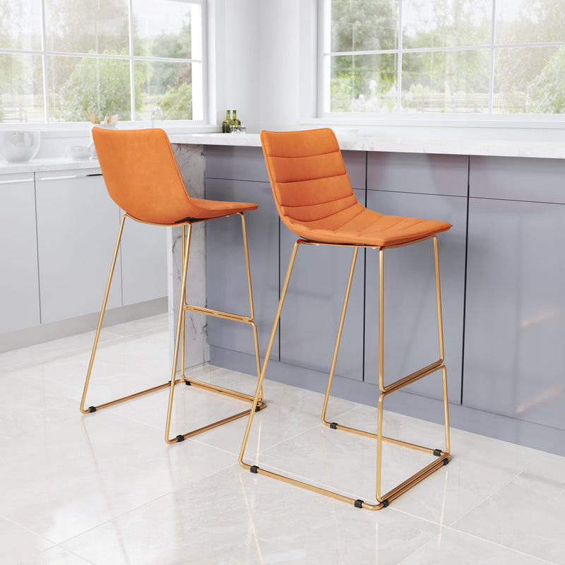 Zuo Adele 109502 Barstool - Orange & Gold IMAGE 8