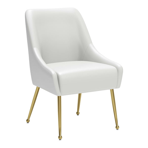Zuo Maxine 109714 Dining Chair - White & Gold IMAGE 1