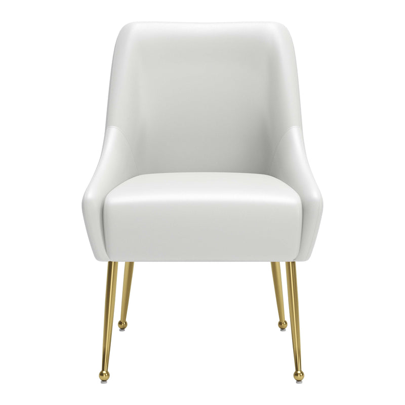 Zuo Maxine 109714 Dining Chair - White & Gold IMAGE 3