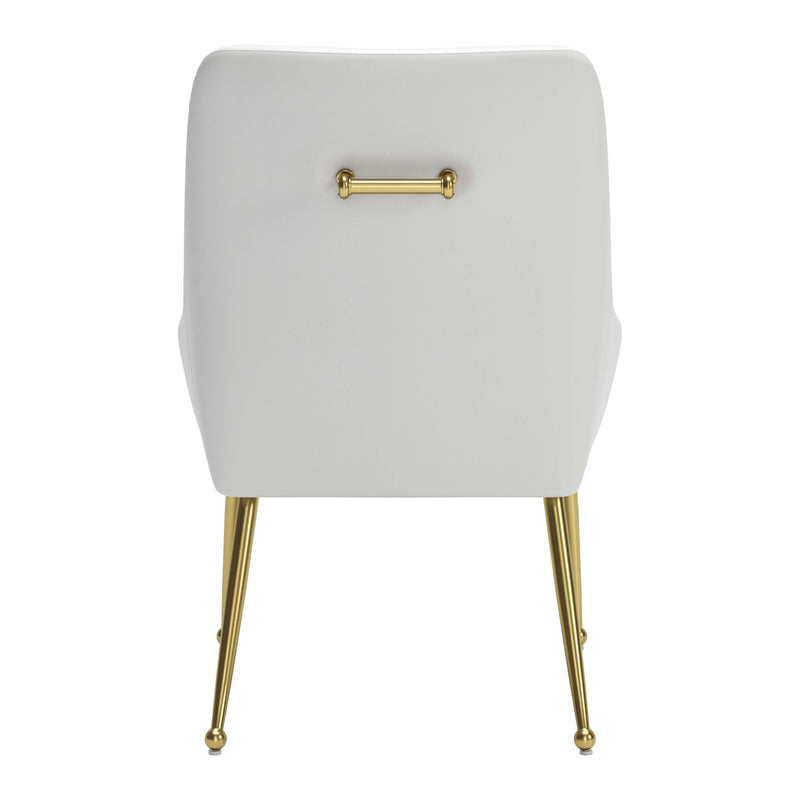 Zuo Maxine 109714 Dining Chair - White & Gold IMAGE 4