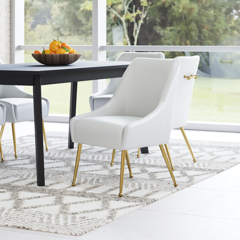 Zuo Maxine 109714 Dining Chair - White & Gold IMAGE 9