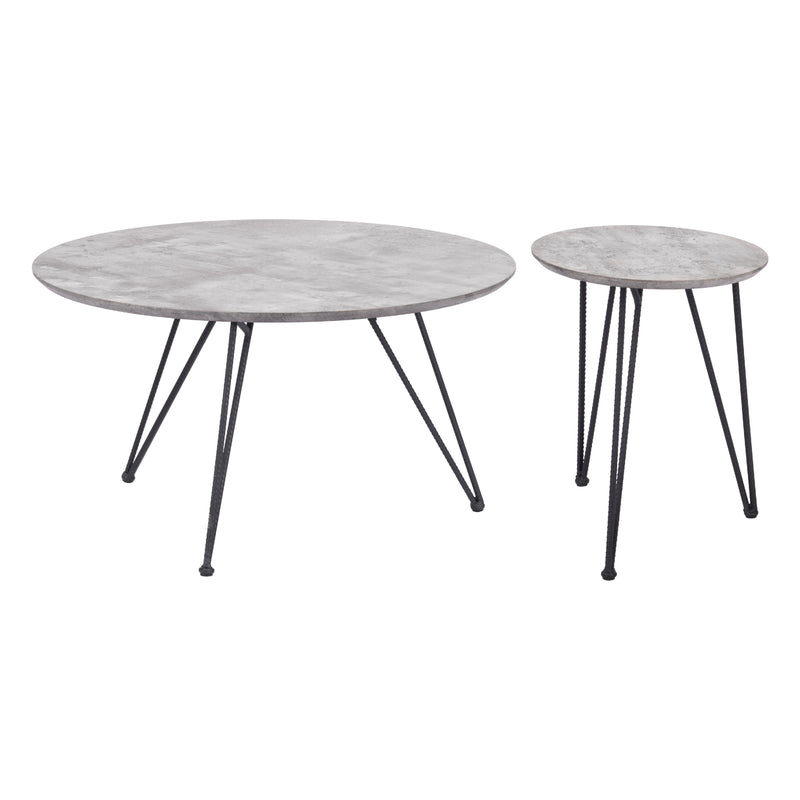Zuo Kerris 109232 Coffee Table Set - Grey & Black IMAGE 2