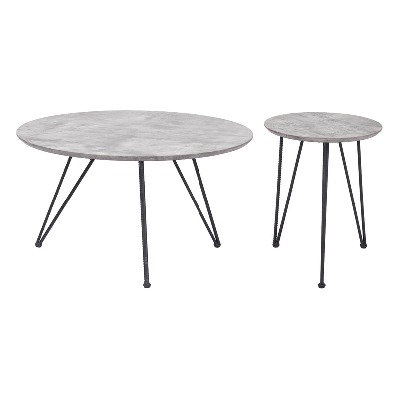 Zuo Kerris 109232 Coffee Table Set - Grey & Black IMAGE 3