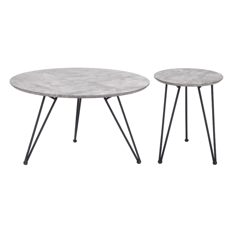 Zuo Kerris 109232 Coffee Table Set - Grey & Black IMAGE 4