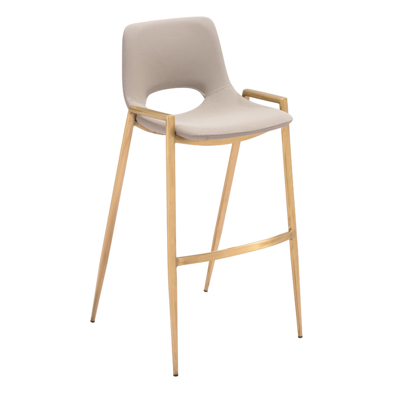 Zuo Desi 109735 Barstool - Beige & Gold IMAGE 1
