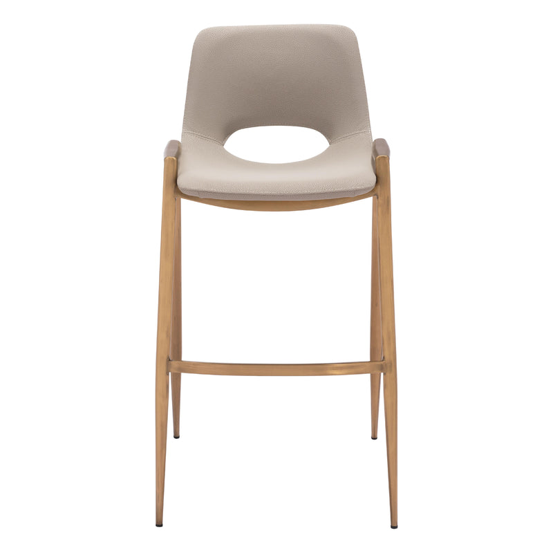 Zuo Desi 109735 Barstool - Beige & Gold IMAGE 3