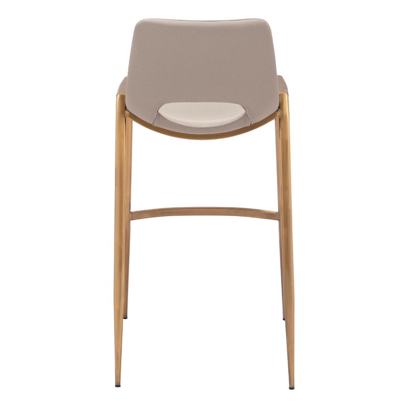 Zuo Desi 109735 Barstool - Beige & Gold IMAGE 4
