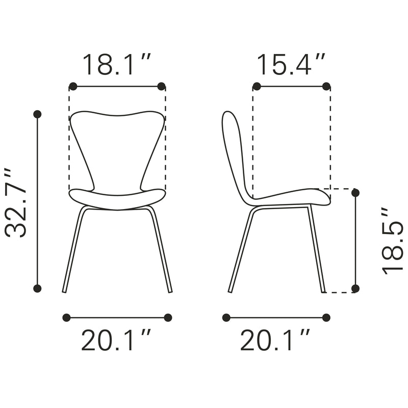 Zuo Thibideaux 109659 Dining Chair - Light Grey IMAGE 10