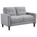  Coaster Furniture Bowen 506782 Upholstered Track Arm Tufted Loveseat - Grey IMAGE 1