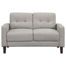  Coaster Furniture Bowen 506786 Upholstered Track Arm Tufted Loveseat - Beige IMAGE 2