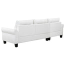  Coaster Furniture Caspian 509550 Upholstered Curved Arm Chaise Sectional Sofa - White IMAGE 7