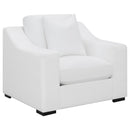  Coaster Furniture Ashlyn 509893 Upholstered Sloped Arm Accent Chair - White IMAGE 1