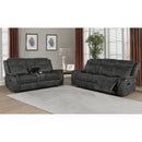  Coaster Furniture Lawrence 603504 Upholstered Padded Arm Reclining Sofa - Charcoal IMAGE 3