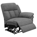 Coaster Furniture Bahrain 609542 Upholstered Motion Loveseat - Charcoal IMAGE 11