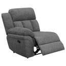  Coaster Furniture Bahrain 609542 Upholstered Motion Loveseat - Charcoal IMAGE 4