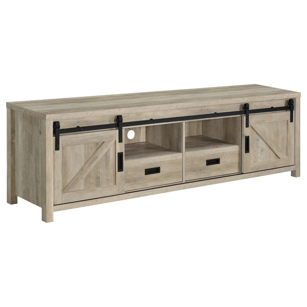 Coaster Furniture Madra 736263 Rectangular TV Console With 2 Sliding Doors - Antique Pine IMAGE 1