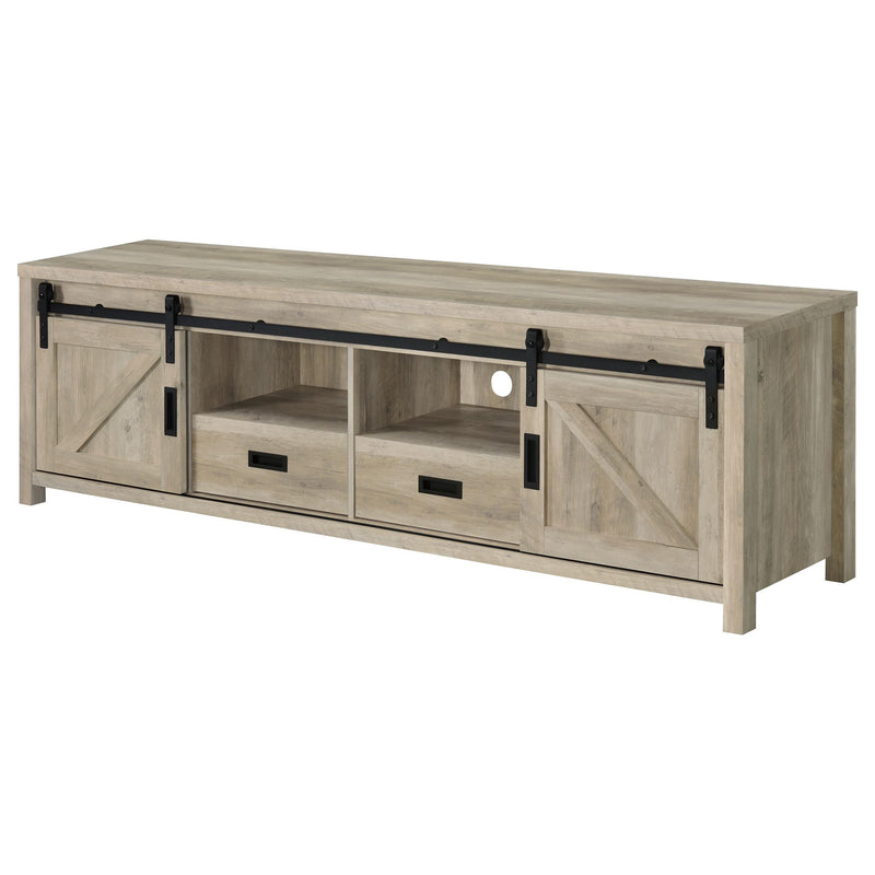 Coaster Furniture Madra 736263 Rectangular TV Console With 2 Sliding Doors - Antique Pine IMAGE 5