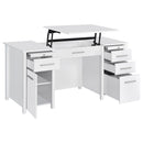 Coaster Furniture Dylan 801573 4-Drawer Lift Top Office Desk - White IMAGE 2