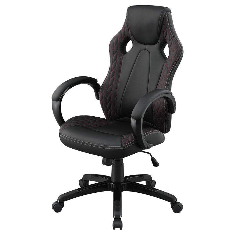 Coaster Furniture Carlos 881426 Arched Armrest Upholstered Office Chair - Black IMAGE 2