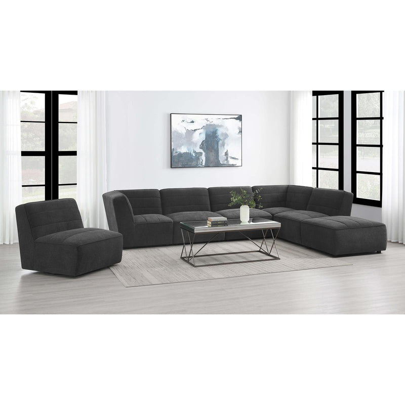  Coaster Furniture Cobie 905713 Upholstered Armless Swivel Chair - Dark Charcoal IMAGE 10