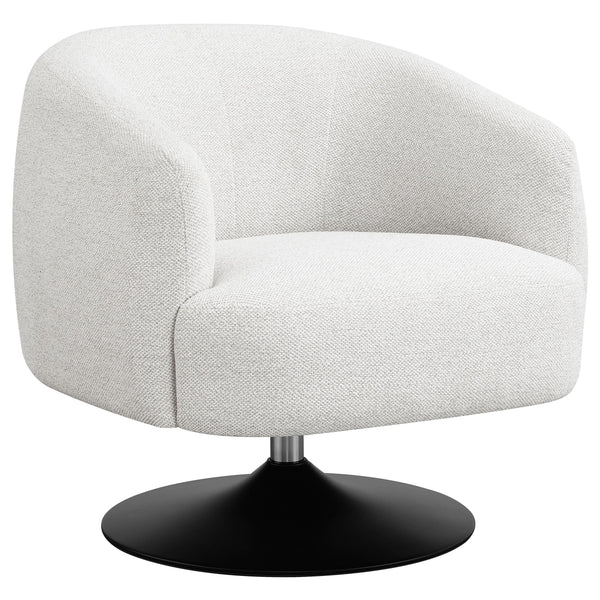 Coaster Furniture Dave 905739 Upholstered Barrel Back Swivel Club Chair - Beige IMAGE 1