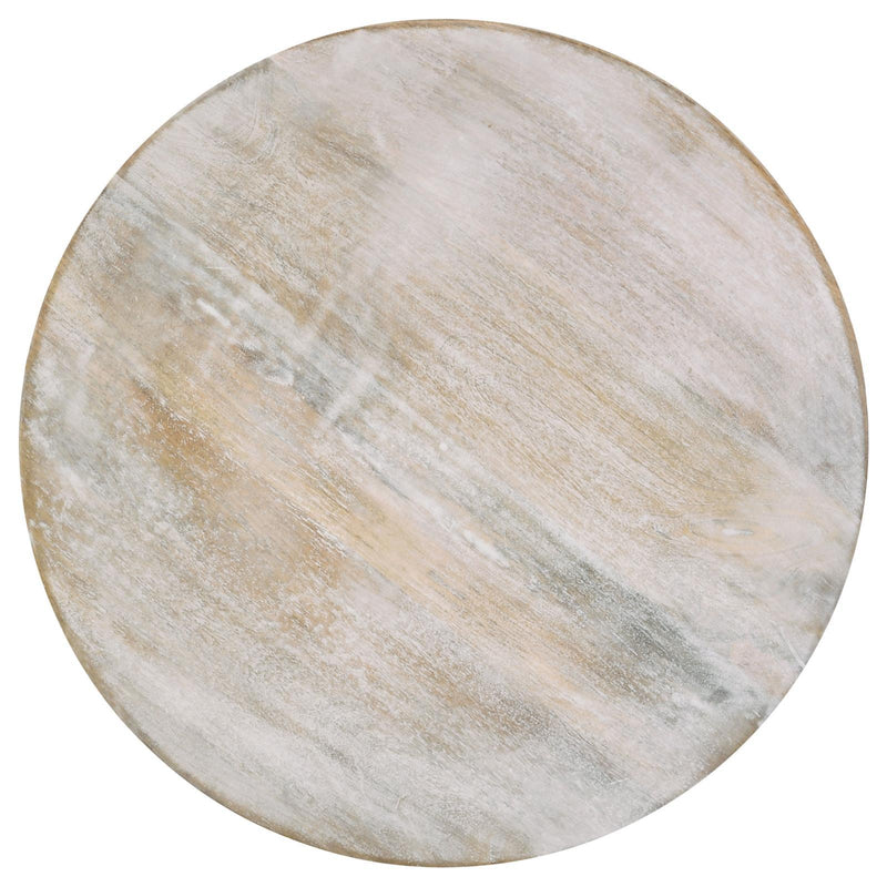 Coaster Furniture Daniella 915107 Round Pedestal Accent Table - White Washed IMAGE 3