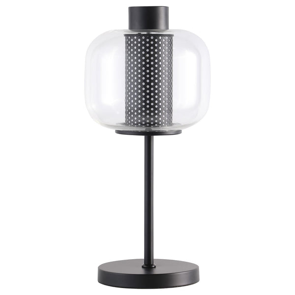  Coaster Furniture Ingrid 920211 22-inch Glass Shade Bedside Table Lamp - Black IMAGE 1