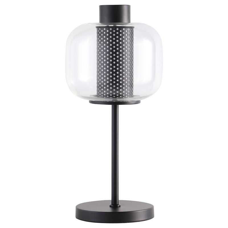  Coaster Furniture Ingrid 920211 22-inch Glass Shade Bedside Table Lamp - Black IMAGE 1