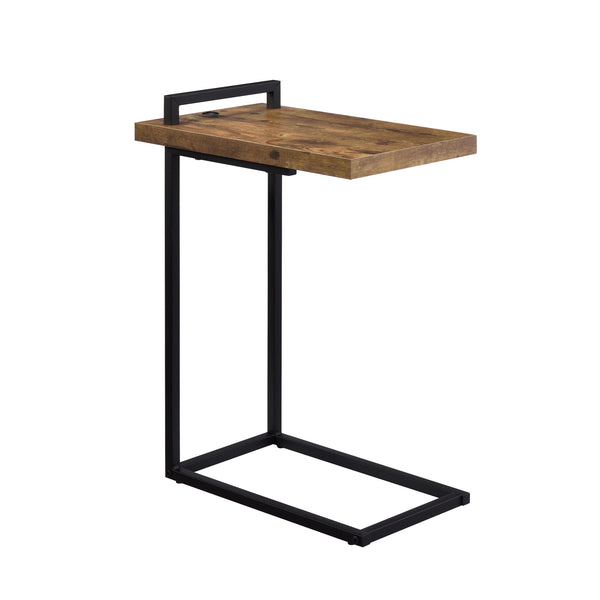 Coaster Furniture Maxwell 931124 C-shaped Side Table USB Charging - Rustic Nutmeg IMAGE 1