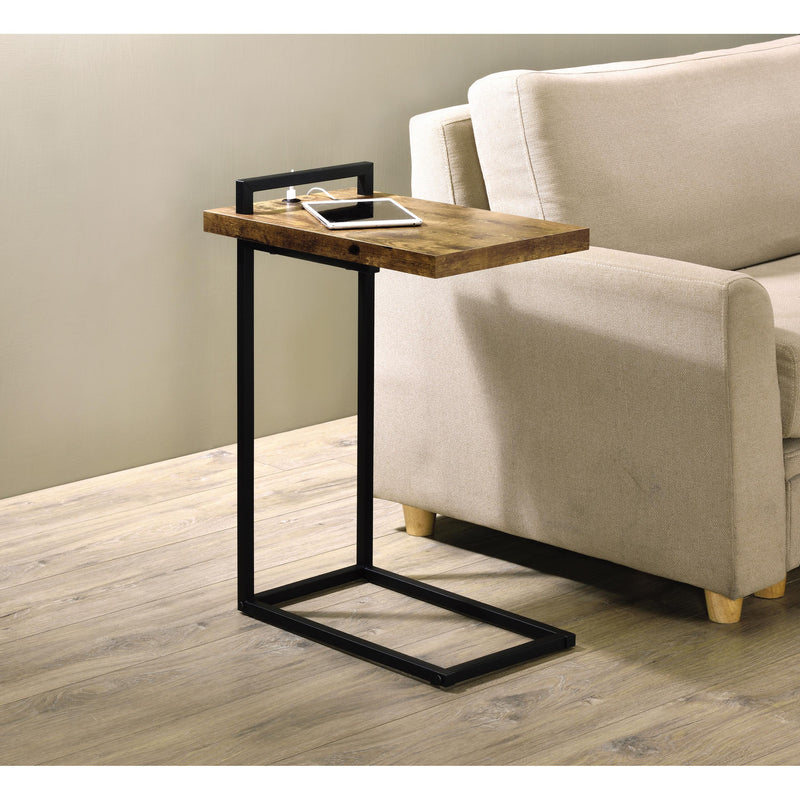 Coaster Furniture Maxwell 931124 C-shaped Side Table USB Charging - Rustic Nutmeg IMAGE 2