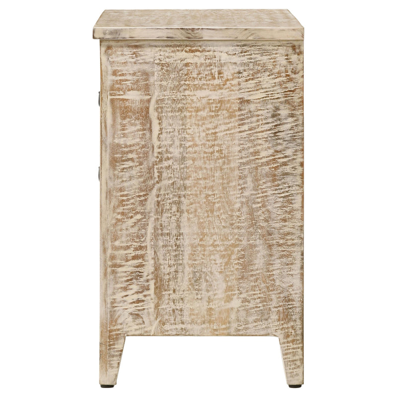  Coaster Furniture Mariska 950390 3-Drawer Wood Mandala Cabinet - Distressed White IMAGE 5
